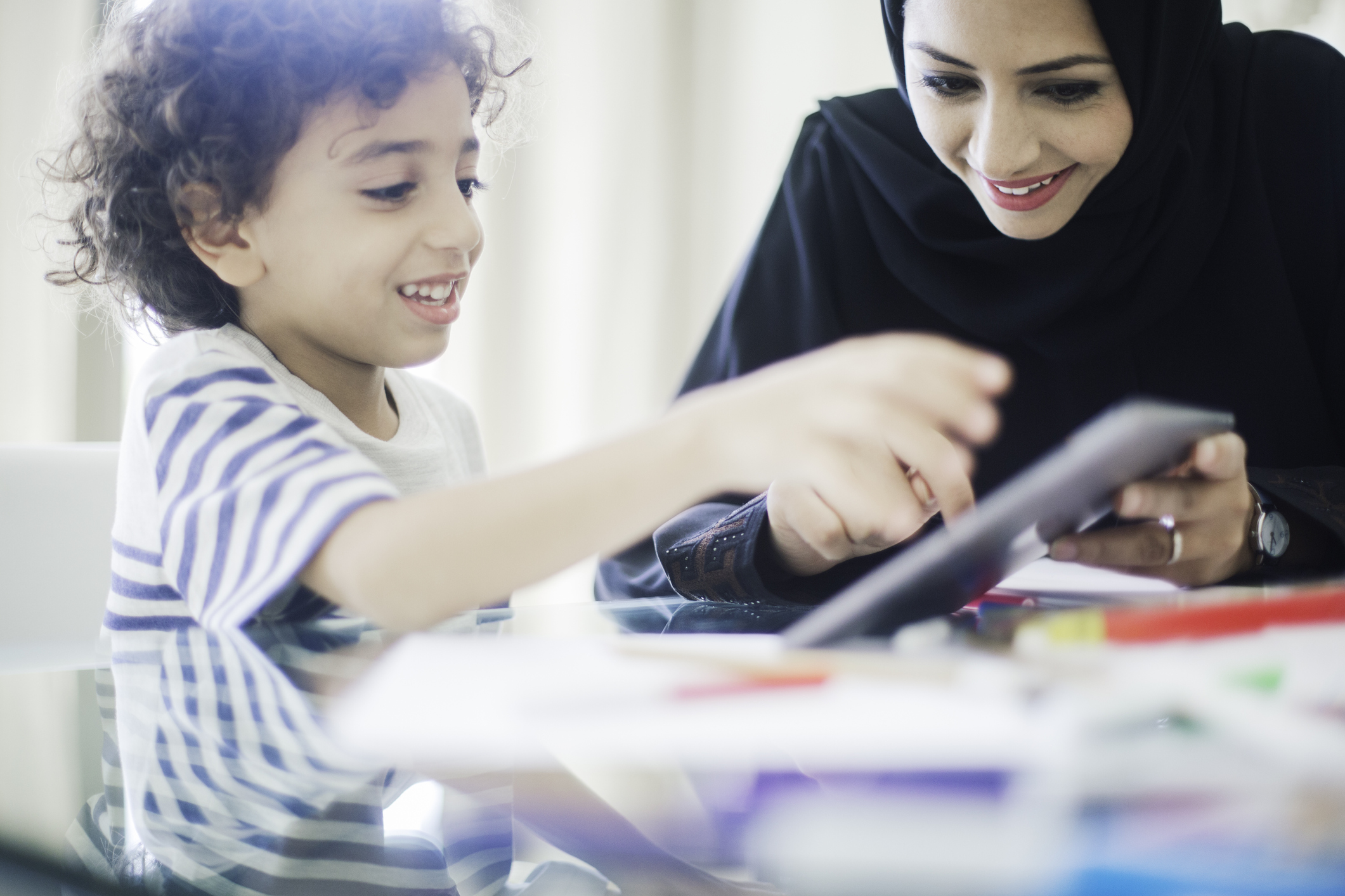 Muslim woman teaching