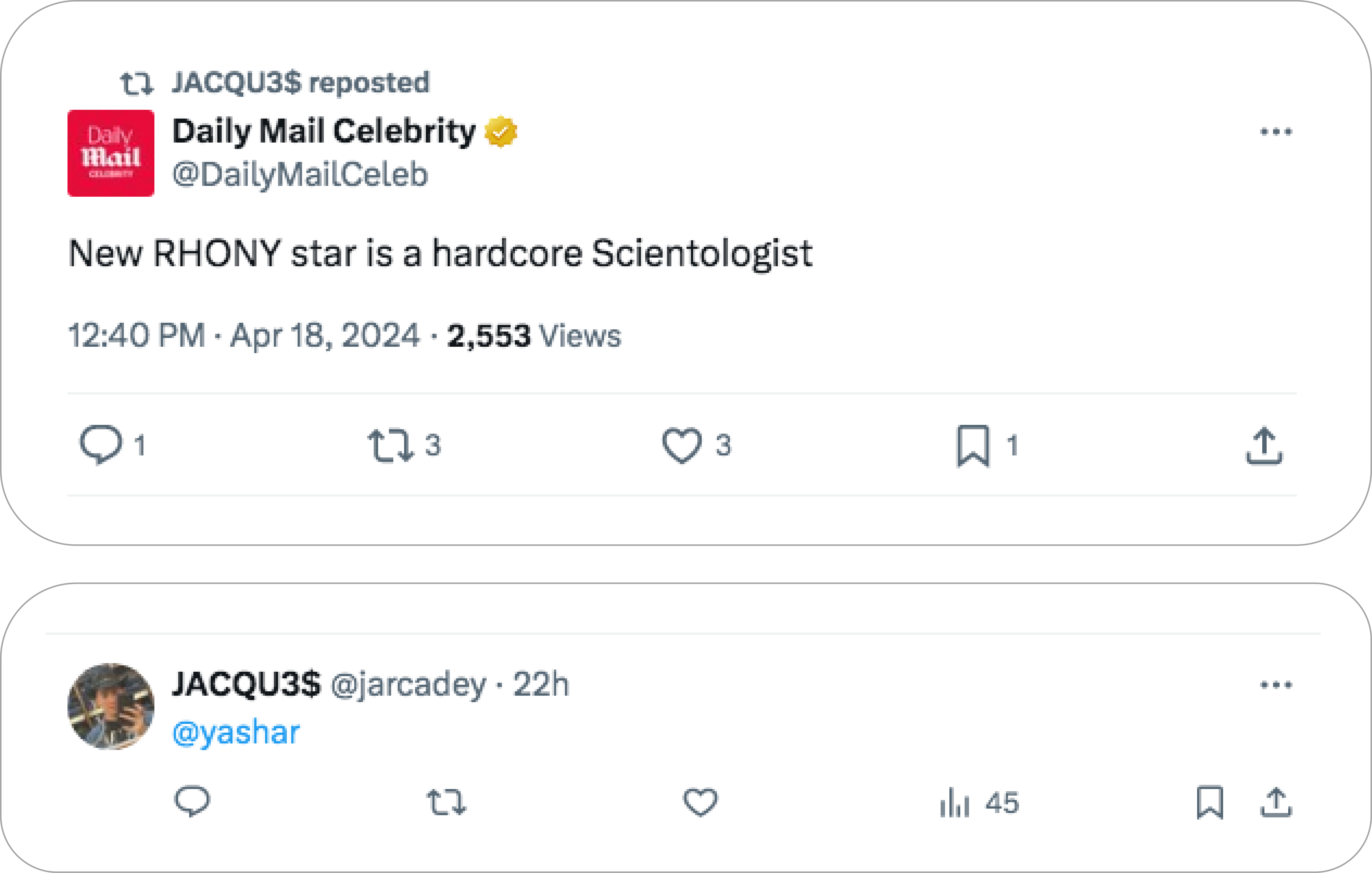 Tweet to anti-Scientologist