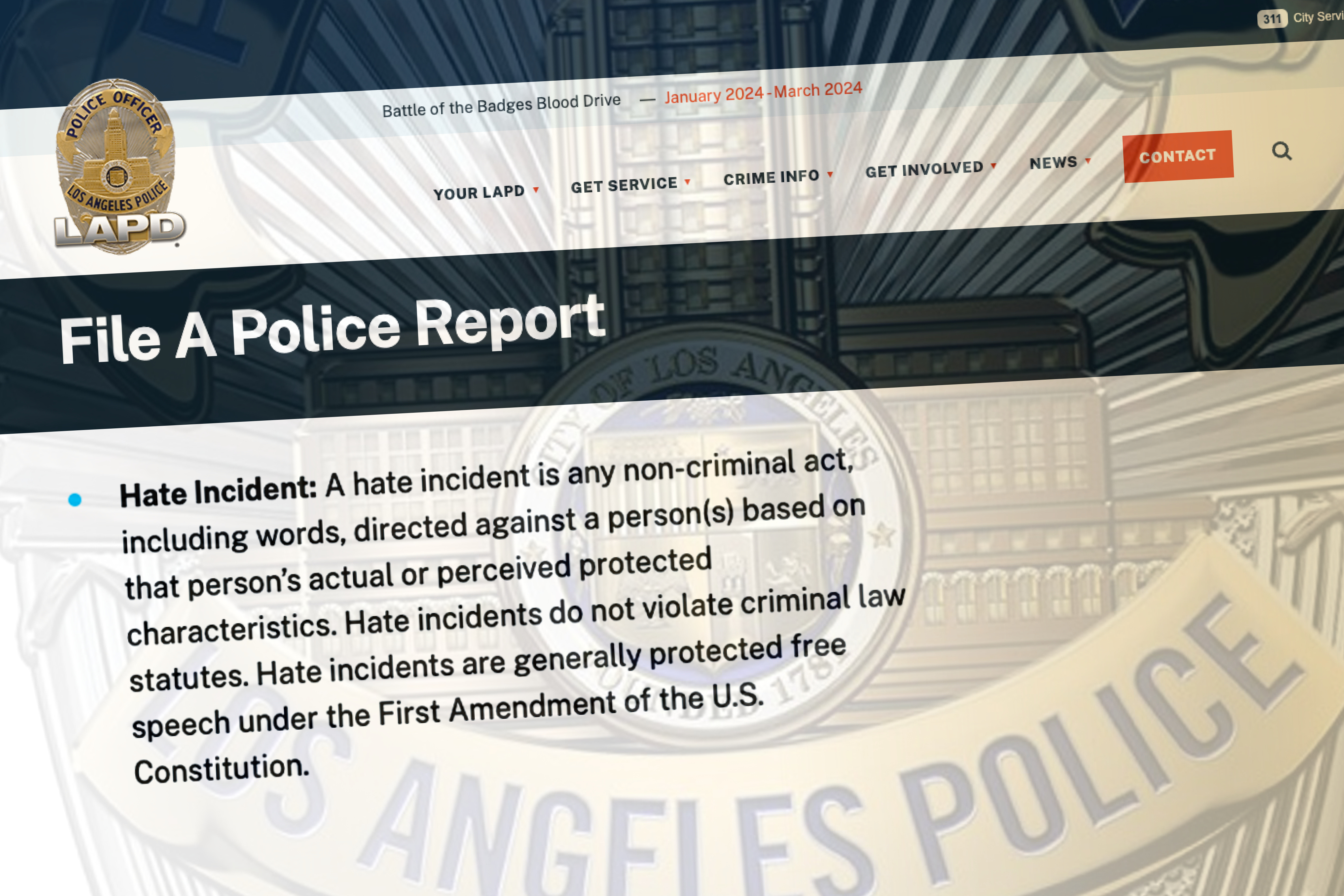 LAPD hate incidents