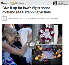 Photo collage from Portland vigil