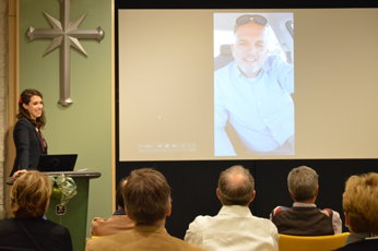A video message being shown 