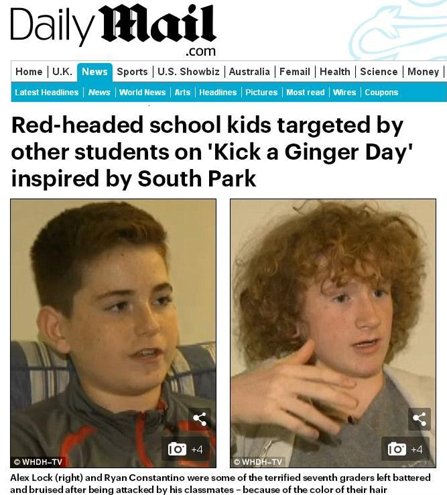 An article about redheads targeted on the annual day