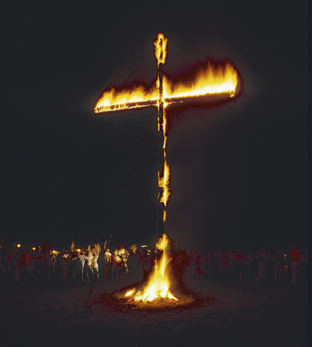 A cross burning