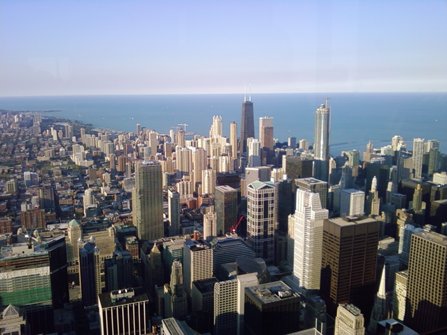 The view from the Willis (or Sears) Tower in Chicago. 
