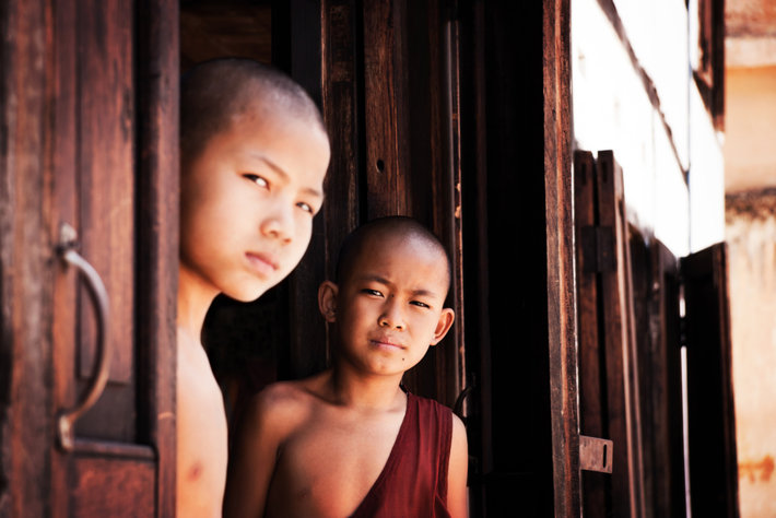 Two young Buddhist monks