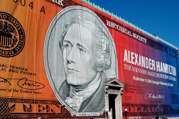 An Alexander Hamilton banner