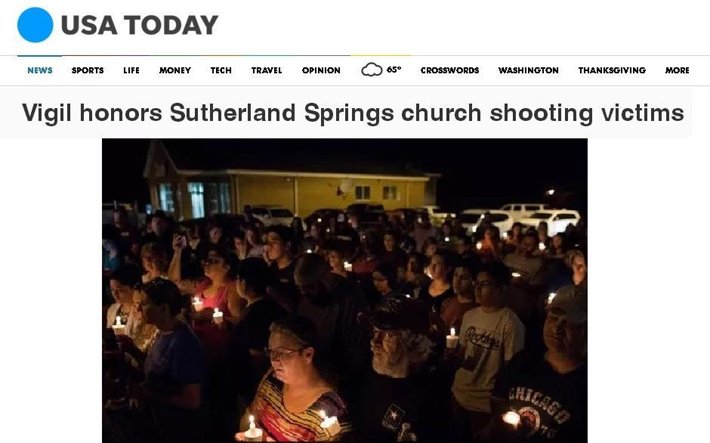 USA Today coverage of a vigil held in Sutherland Springs