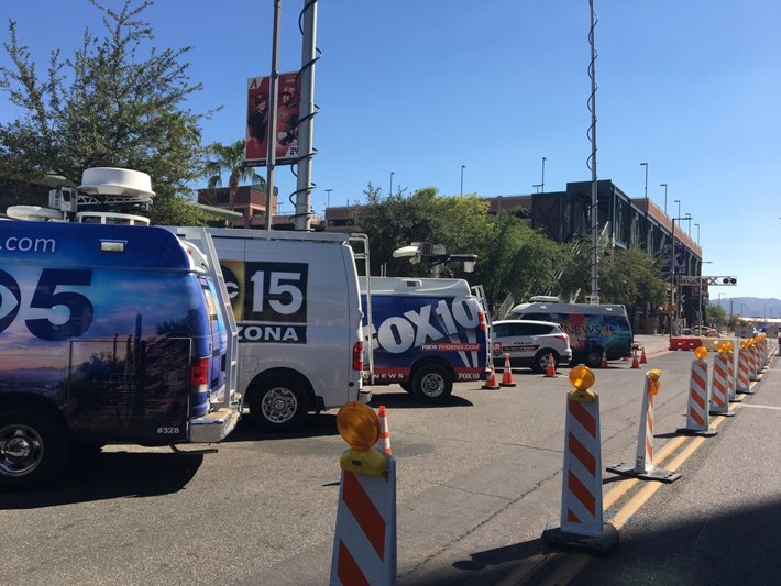 TV media trucks