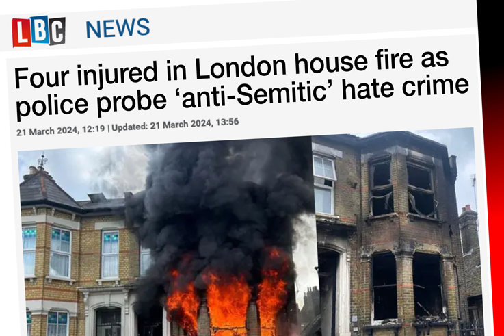 En medio del creciente antisemitismo, una casa en Londres fue incendiada en un posible crimen de odio En medio del creciente antisemitismo, una casa en Londres fue incendiada en un posible crimen de odio