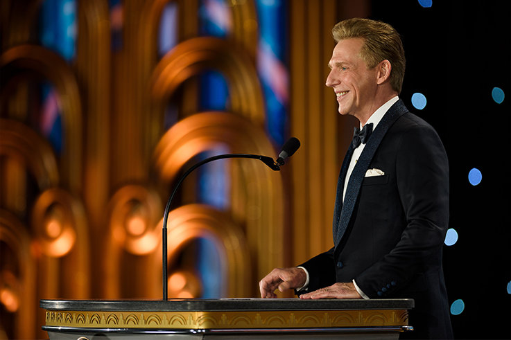 Mr. David Miscavige at the podium