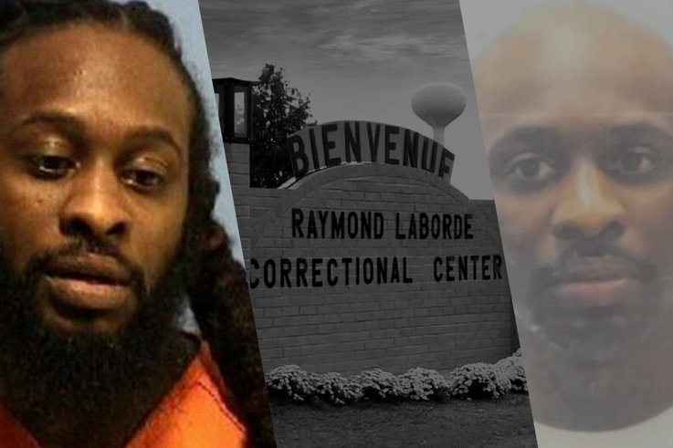 Prisoner Damon Landor shots before and after hair cut along with correctional center