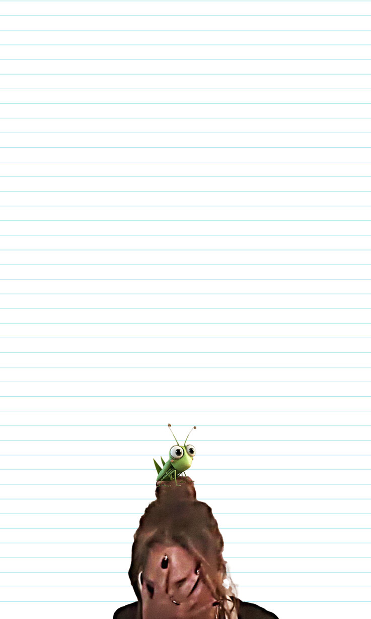 Leah Remini with cricket on her head