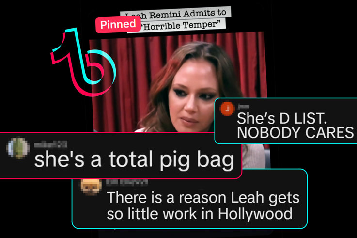 Leah Remini on TikTok covered with comments 