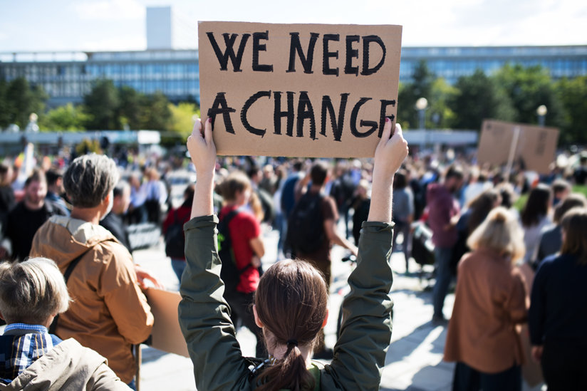 Protest demanding change