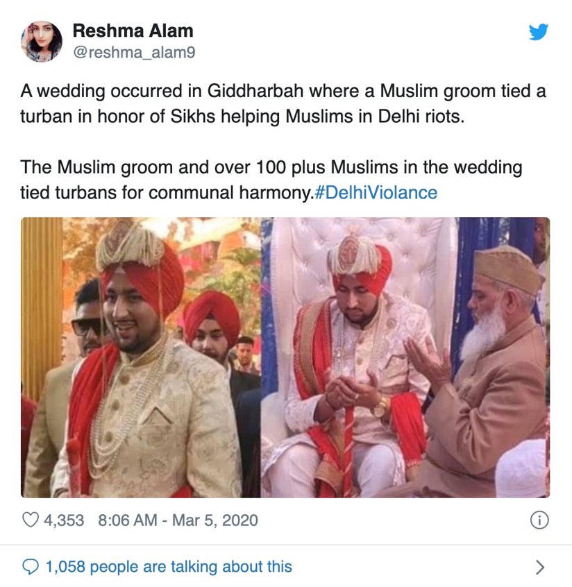 Muslim bridegroom in turban