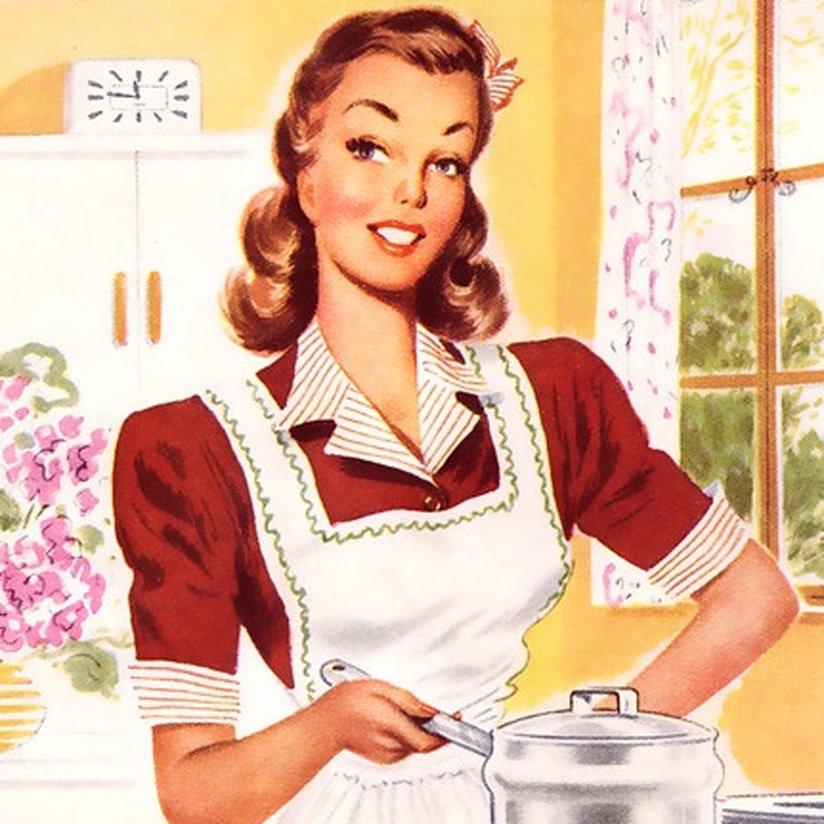 Poster of a woman in the kitchen