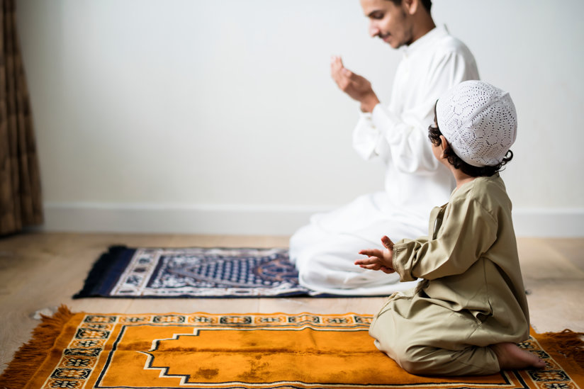 Little boy with father