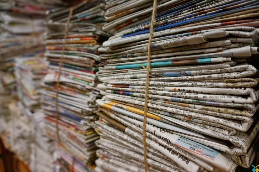 Stacks of newspapers