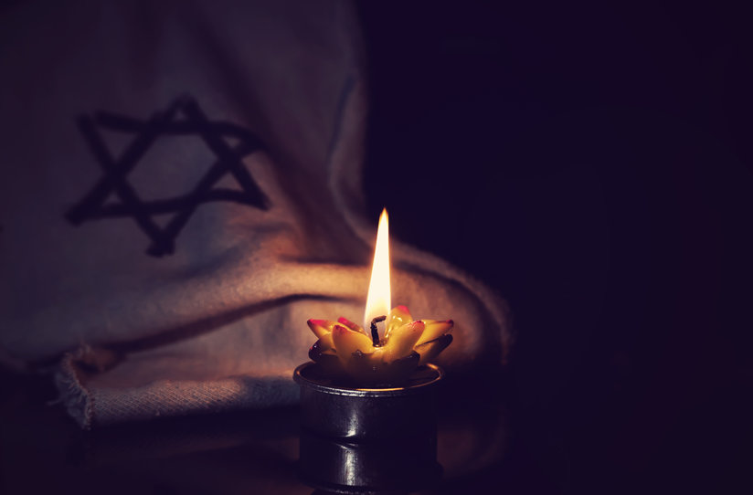 A candle and a Star of David