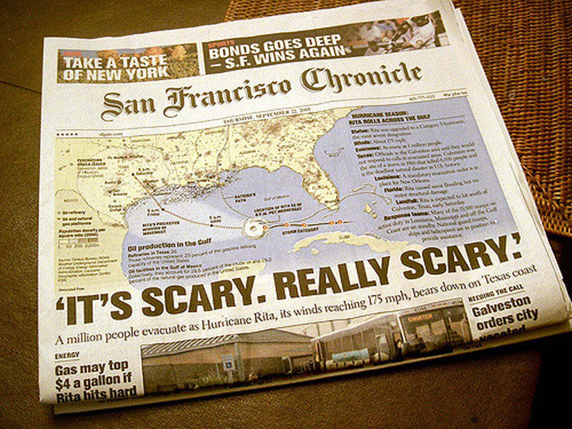 Photo of newspaper headline