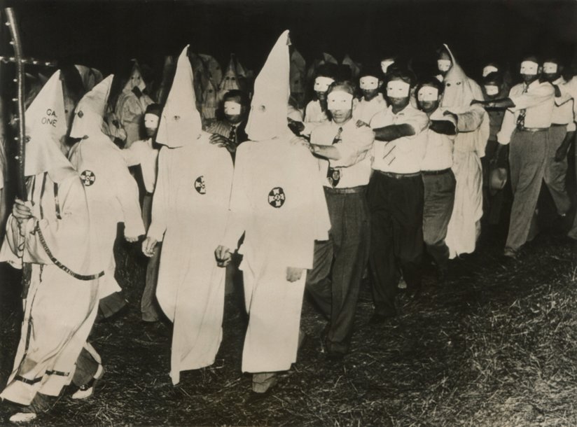 Ku Klux Klan members walking