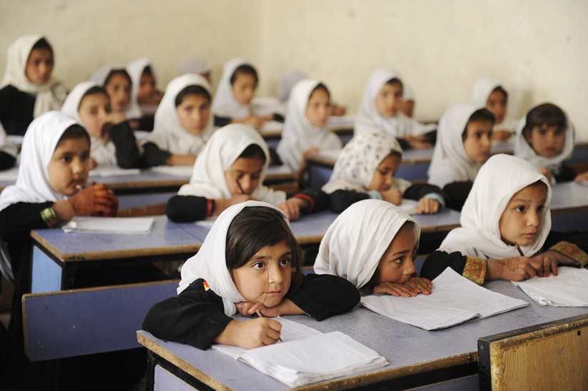 Muslim students in a classroom