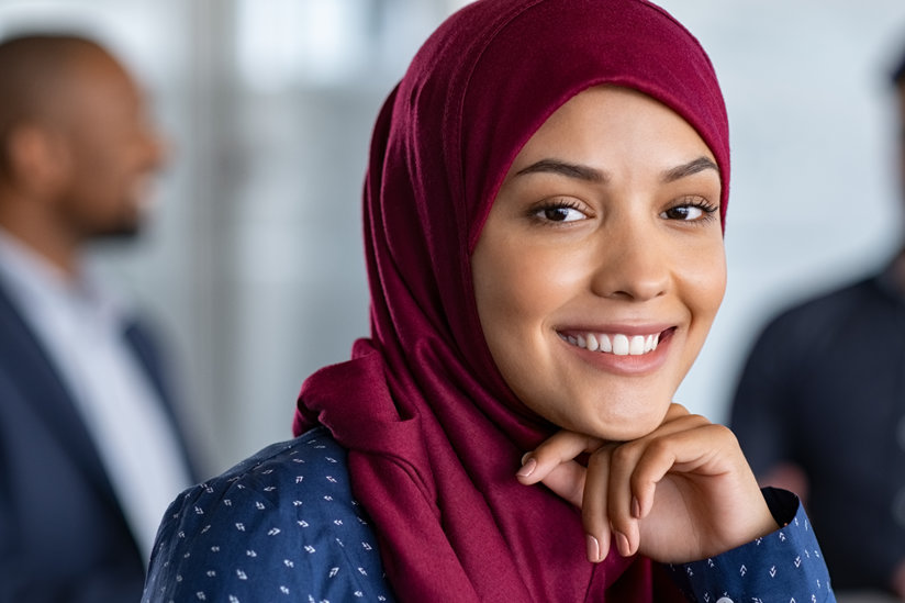 Muslim woman at work