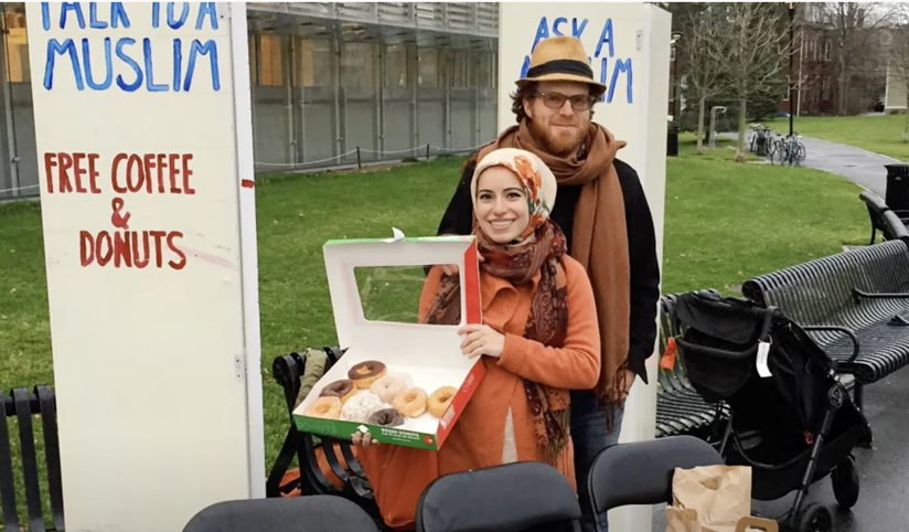 Couple with donuts