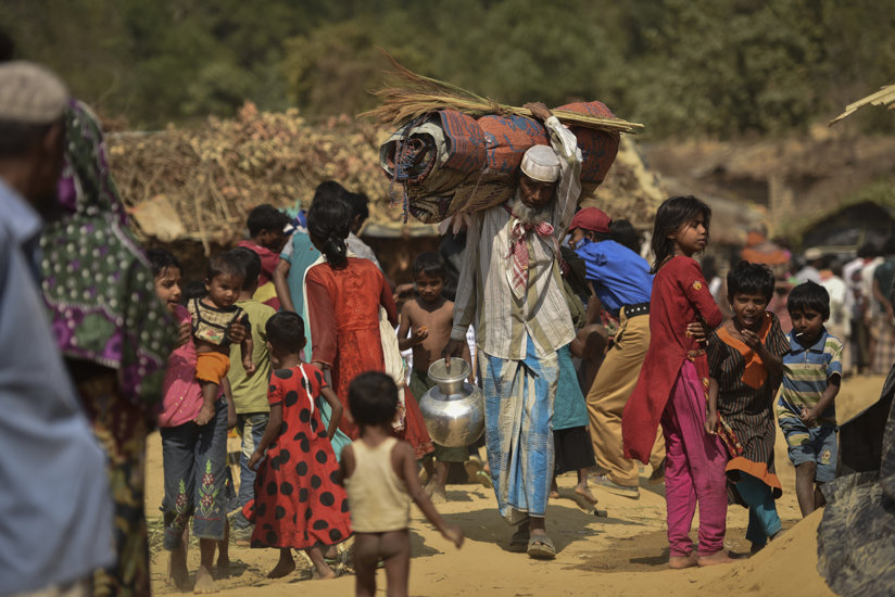 Rohingya refugees from Myanmar in Kutupalong refugee camps near Cox's Bazar, Bangladesh