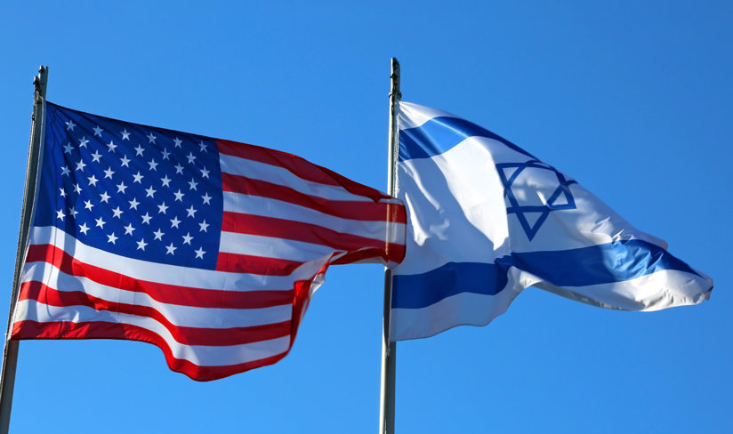 Israeli Flag and American Flag